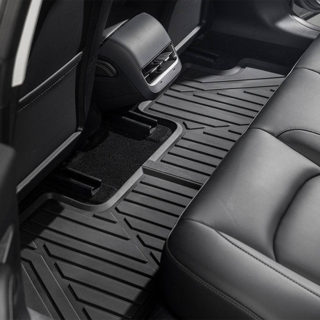 SCA Rubber Car Floor Mats - Front/Rear, Tesla Model 3 2019-23, Black, , scaau_hi-res
