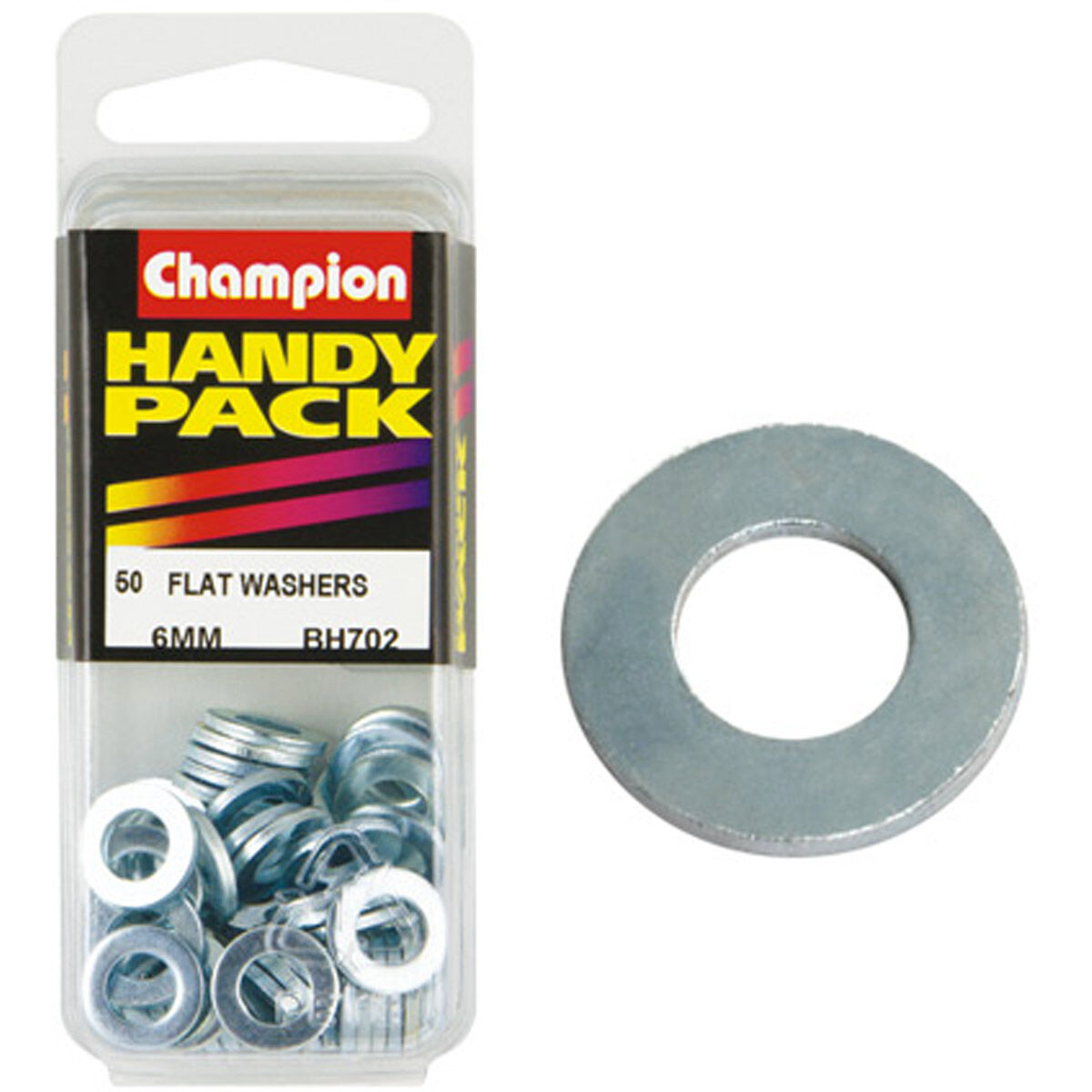 Champion Handy Pack Steel Flat Washers BH702, 6mm, , scaau_hi-res