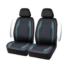 SCA Leather Look Seat Covers Olive/Black Adjustable Headrests Airbag Compatible, , scaau_hi-res