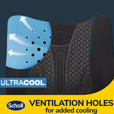Scholl Infused Gel Memory Foam Black Lumbar Cushion, , scaau_hi-res