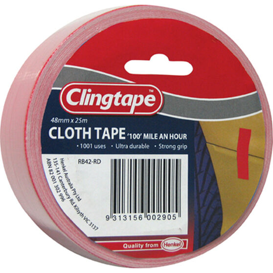 Clingtape Red Cloth Tape 48mm x 25m, , scaau_hi-res