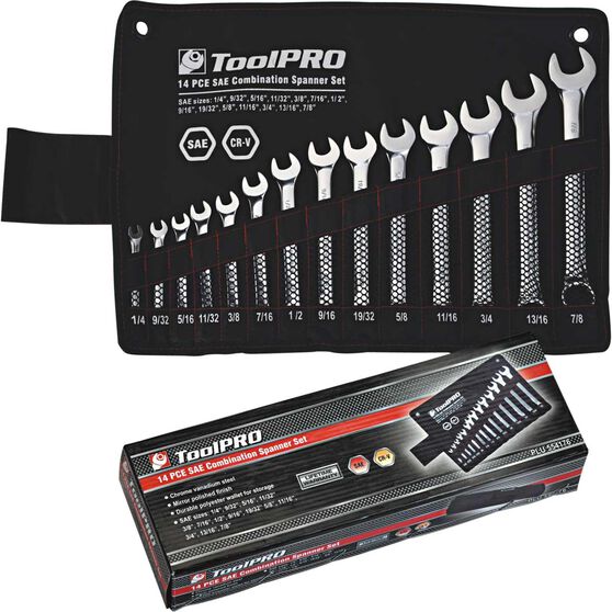 Toolpro Spanner Set Combination Sae 14 Piece Supercheap Auto
