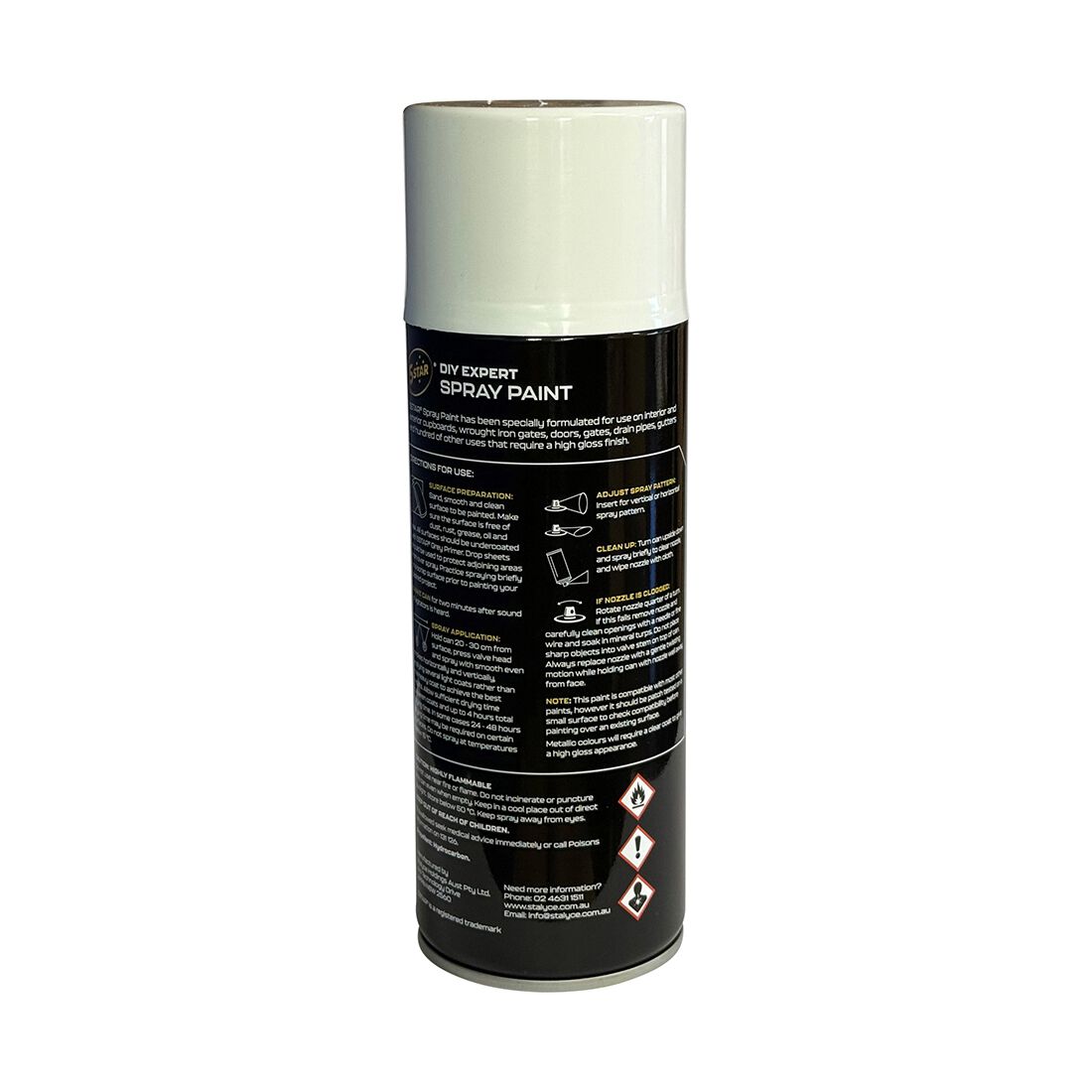 5 Star Enamel Spray Paint Gloss White 250g, , scaau_hi-res