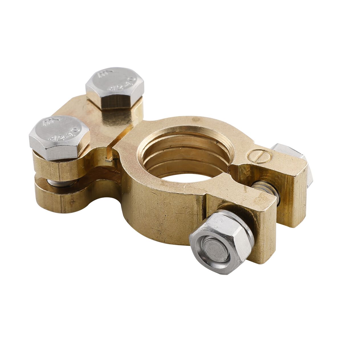 Century Battery Terminal, Forged Brass, Saddle Type - Negative, , scaau_hi-res
