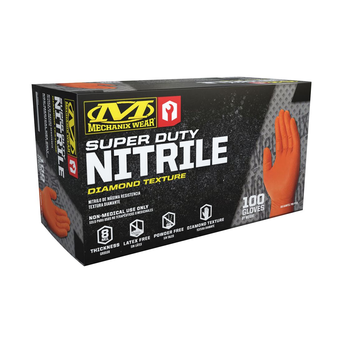 Mechanix Wear Orange Nitrile Disposable Gloves 100PK Lrg, , scaau_hi-res