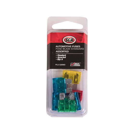 SCA Fuse Standard Blade Assorted, 6pce, , scaau_hi-res