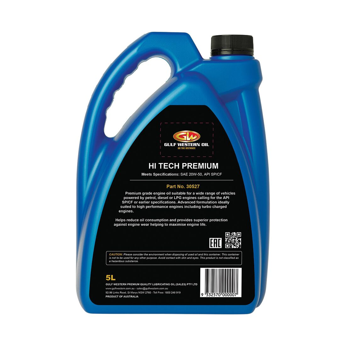 Gulf Western Hi Tech Premium Engine Oil - 20W-50, 5 Litre, , scaau_hi-res