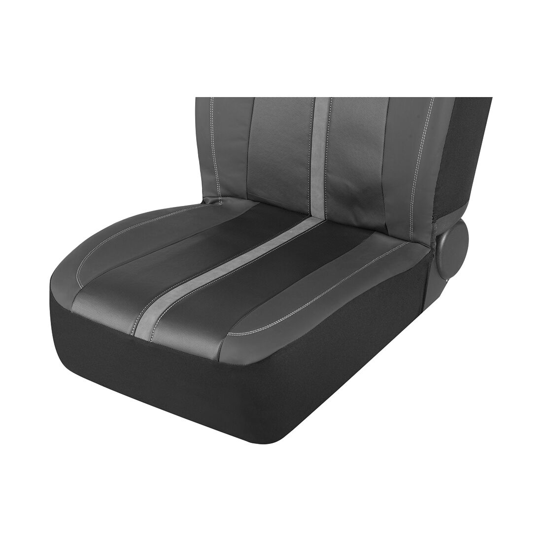 SCA Seat Cover Sports Black & Grey Metallic Leather Look, Built-in Headrests, Airbag Compatible, Size 60A, , scaau_hi-res