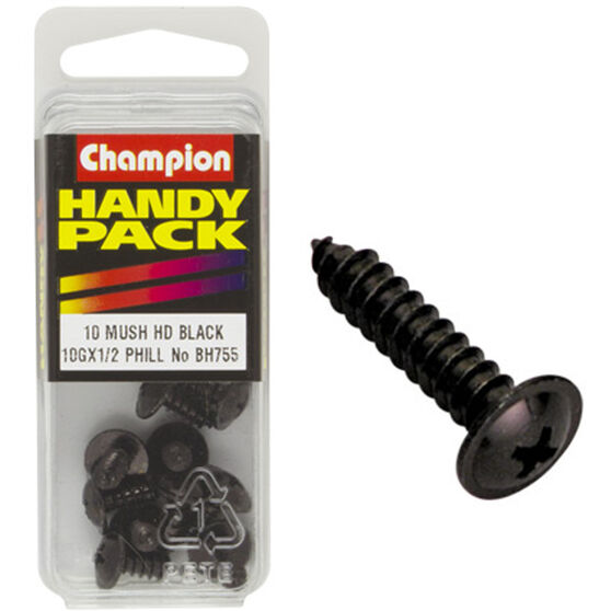 Champion Mush Head Screws - 10G X 1 / 2inch, BH755, Handy Pack, , scaau_hi-res