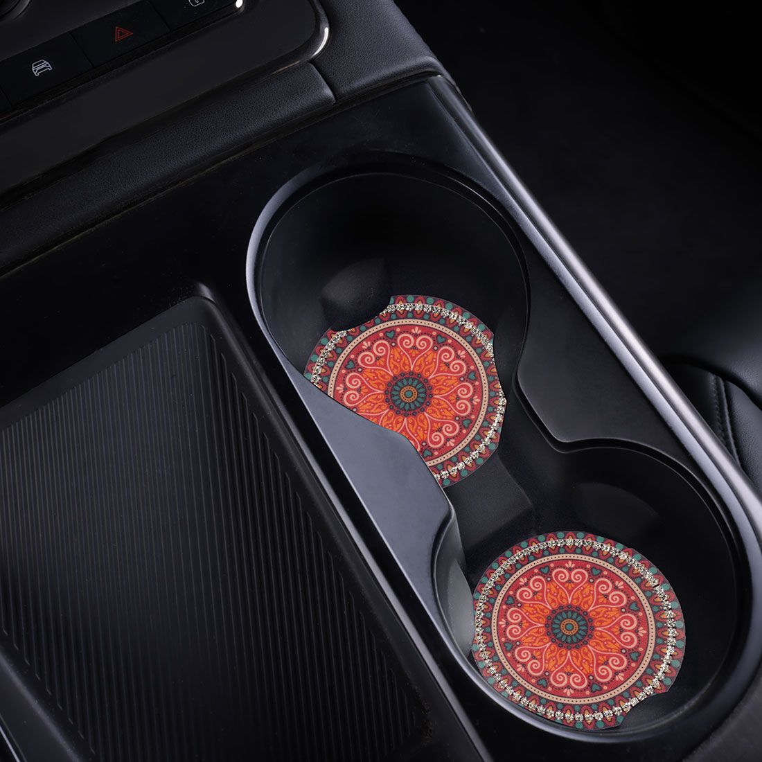 Cabin Crew Drink Coasters Orange/Green Bling, , scaau_hi-res