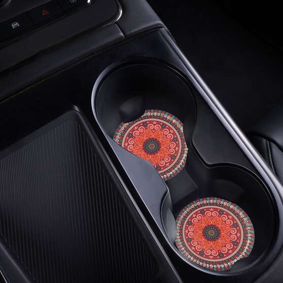 Cabin Crew Drink Coasters Orange/Green Bling, , scaau_hi-res