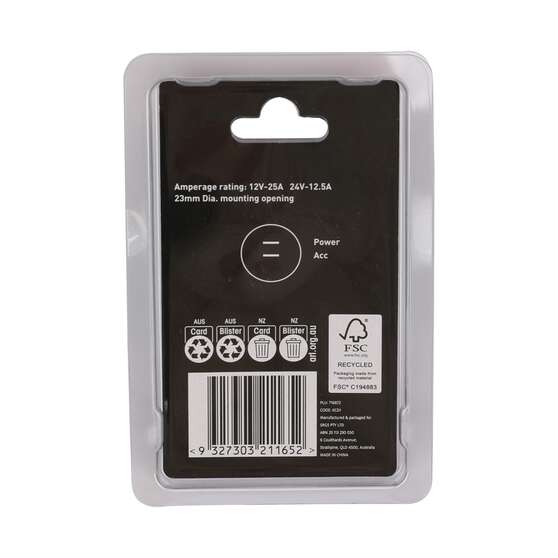 SCA Rocker Switch Round - 12/24V, On/Off, Plastic, , scaau_hi-res