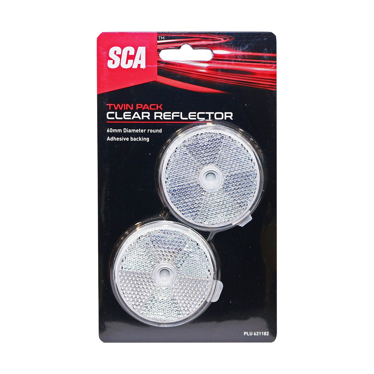 SCA Reflector Twin Pack Round Clear 60mm, , scaau_hi-res
