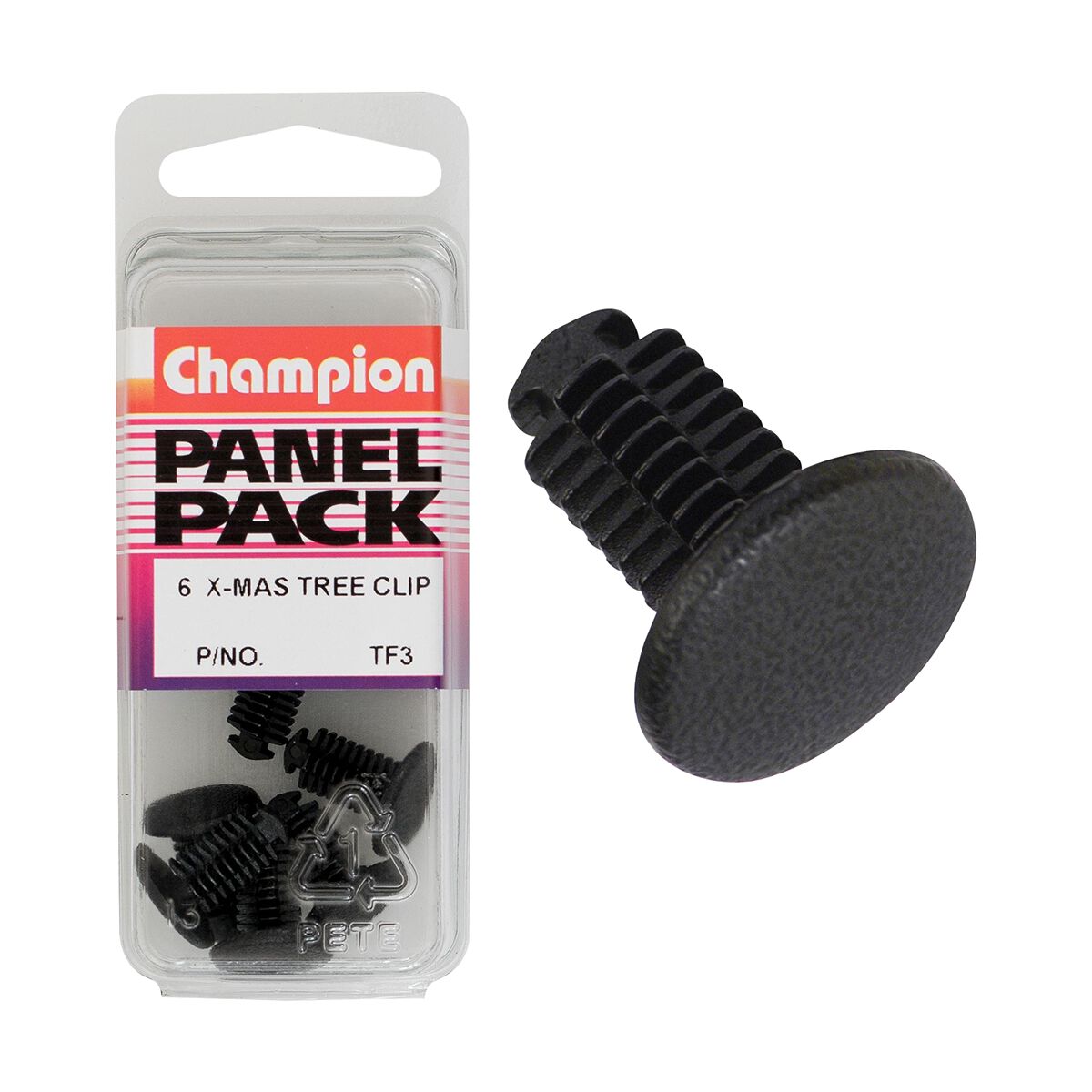 Champion Panel Pack Christmas Tree Clips Black. TF3, 6.4mmx17.2mm, , scaau_hi-res