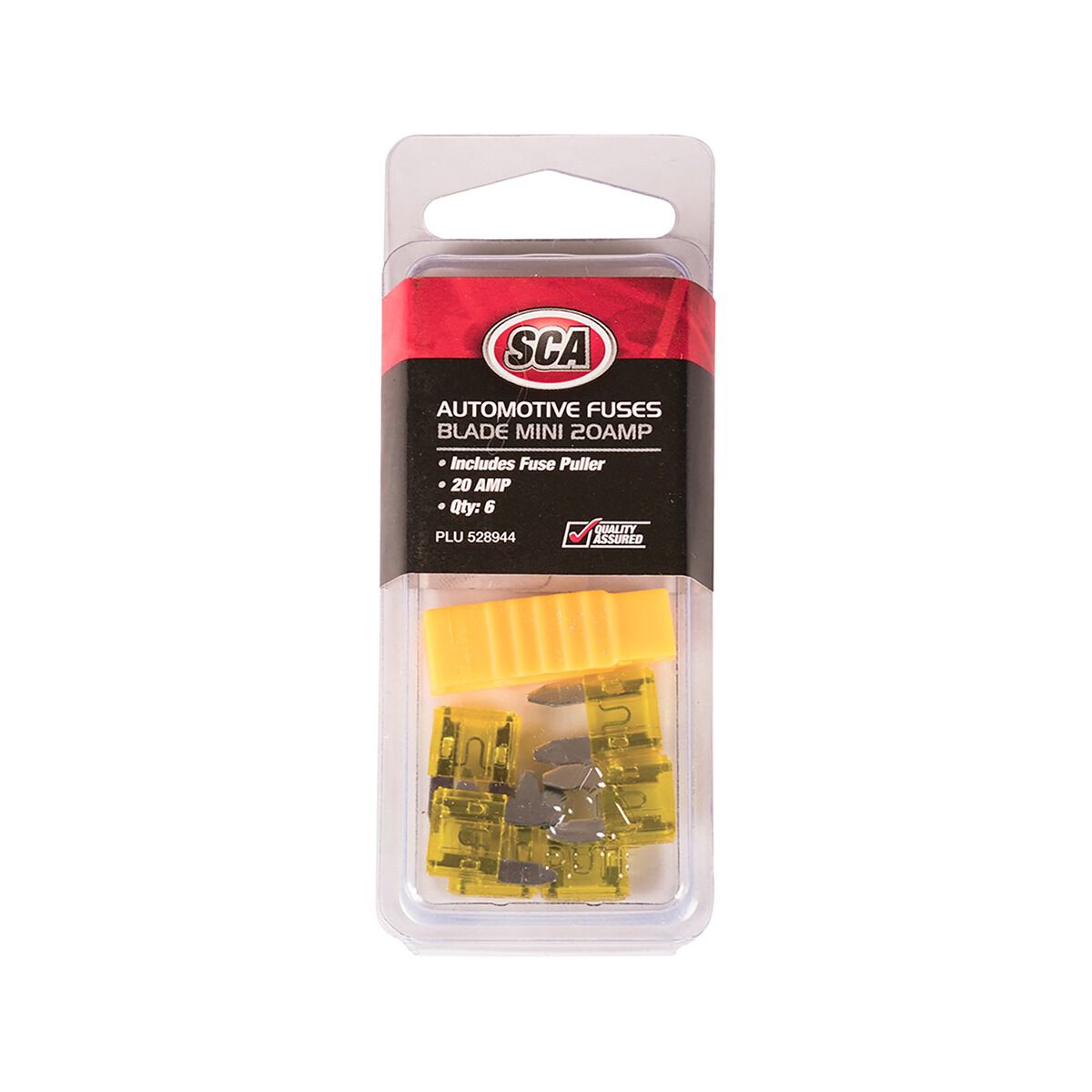 SCA Automotive Fuses - Mini Blade, 20 Amp, 6 Piece, , scaau_hi-res