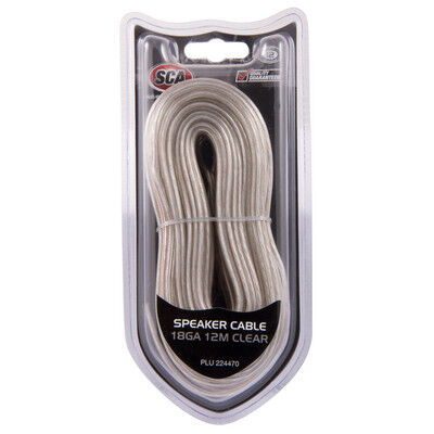 SCA Speaker Cable Clear, 18G, 12m Supercheap Auto