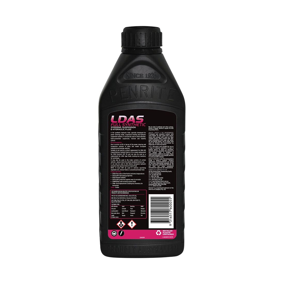 LDAS Full Synthetic Power Steering Fluid - 1 Litre, , scaau_hi-res
