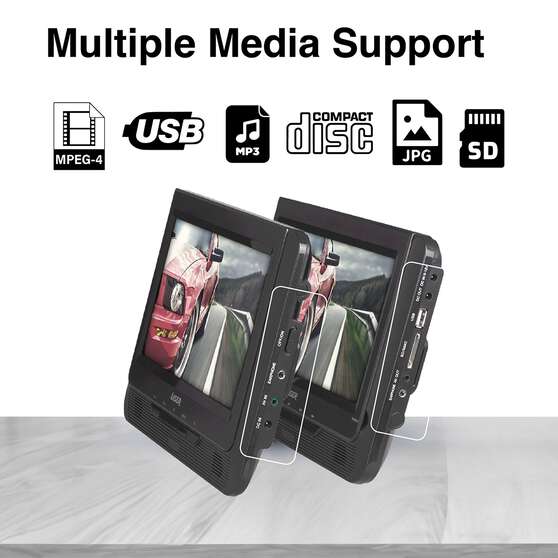 Laser 9" Portable Dual-Screen DVD Player LASER-PT9-DUALD, , scaau_hi-res