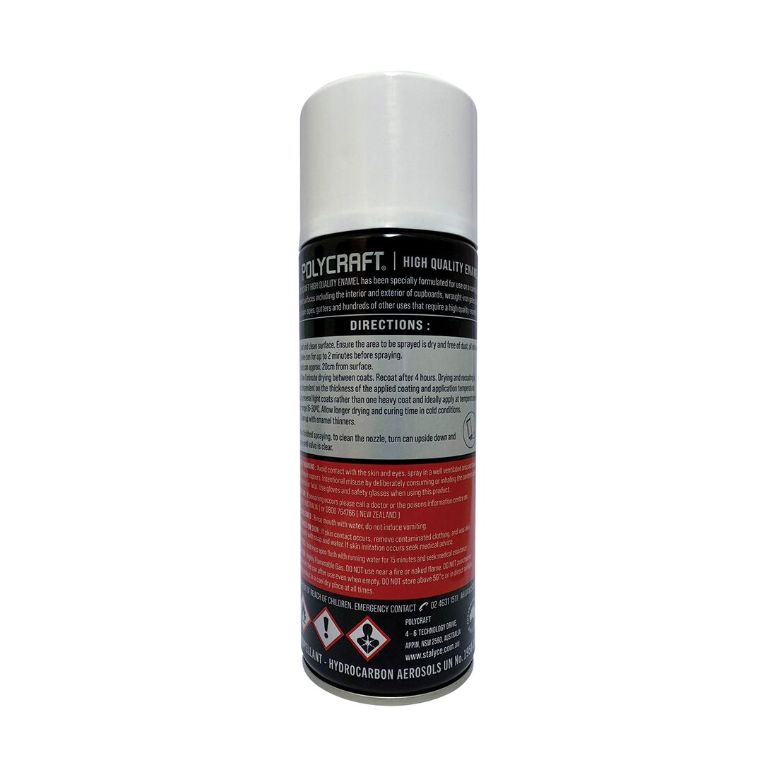 Polycraft Premium Enamel Spray Paint - Matte White, , scaau_hi-res
