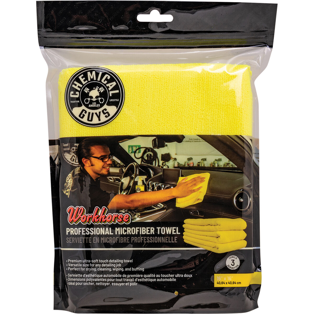 Chemical Guys Workhorse Towel 3 Pack, , scaau_hi-res