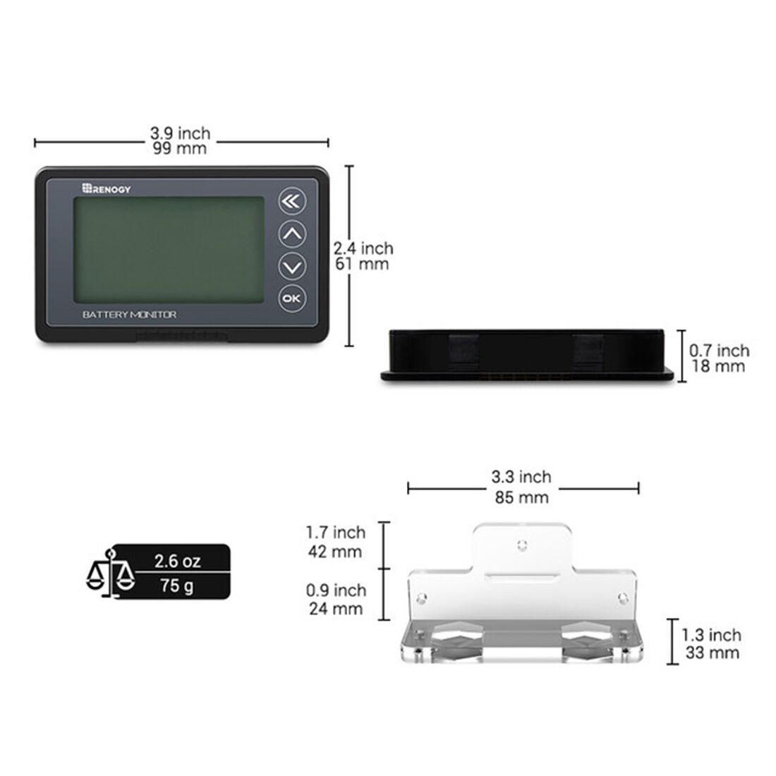 Renogy 500A Battery Monitor with Shunt, , scaau_hi-res