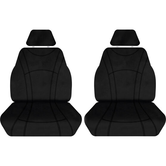 Getaway Neoprene Ready Made Seat Covers Front Pair Black suits Colorado/DMAX/MUX, , scaau_hi-res