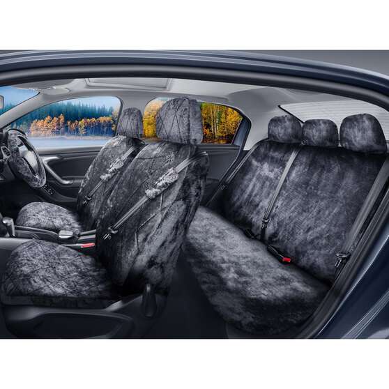 SCA Sheepskin 6 Piece Pack Charcoal Front and Rear Airbag Compatible, , scaau_hi-res