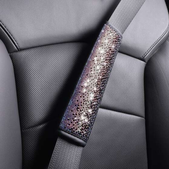 SCA Ombre Bling Leather Look Steering Wheel Cover and Seat Belt Buddies, , scaau_hi-res