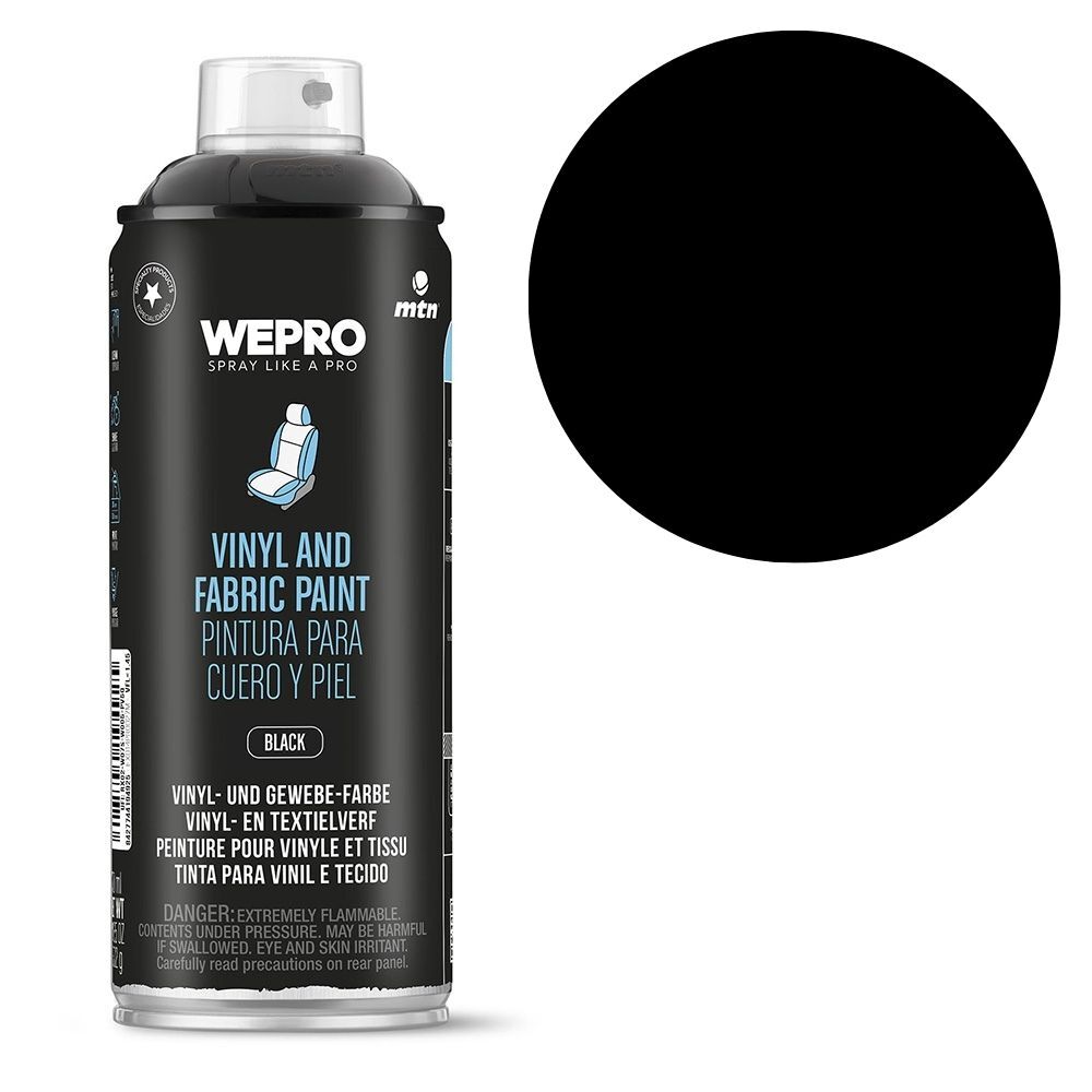 MTN PRO Vinyl & Fabric Paint Black Glossy 400ml Spray Paint, , scaau_hi-res