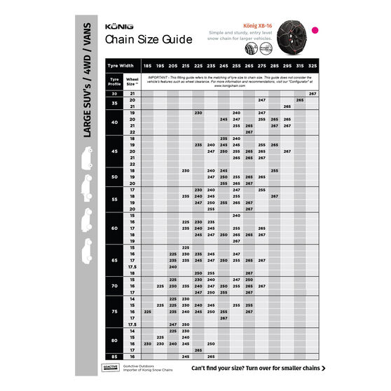 Konig Snow Chains XB16 255 Supercheap Auto