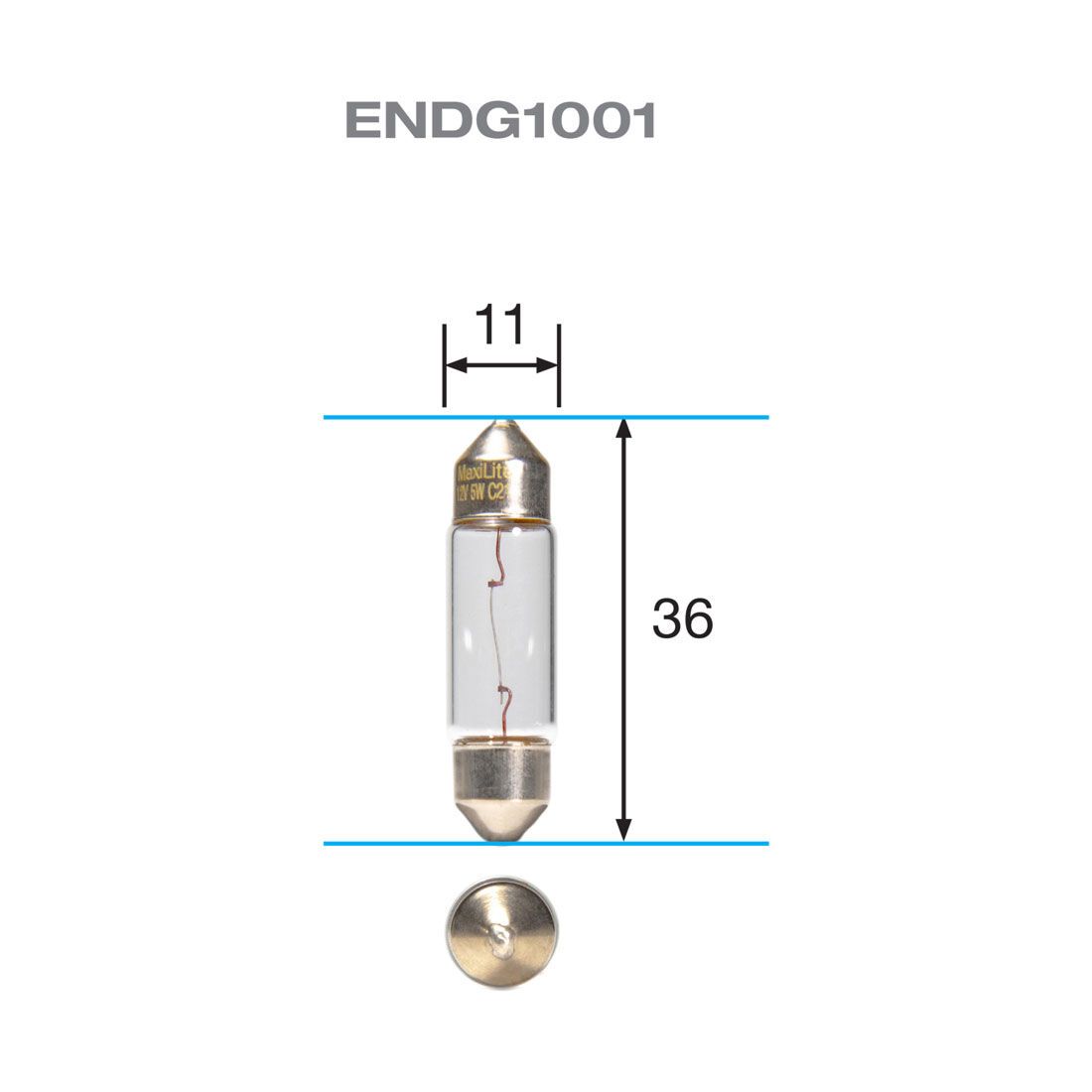 ENDURALIGHT Automotive Globes - Festoon 12V, 5W 11X36mm, , scaau_hi-res