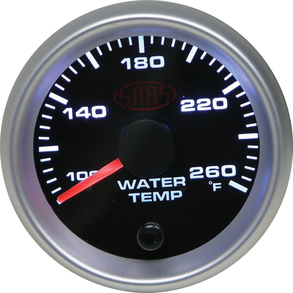 SAAS Water Temperature Gauge - Black, 52mm | Supercheap Auto