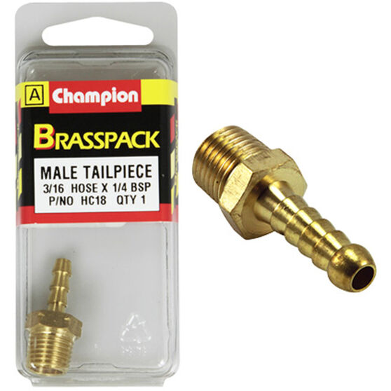 Champion Brass Pack Male Hose Barb HC18, 3/16" X 1/4", , scaau_hi-res
