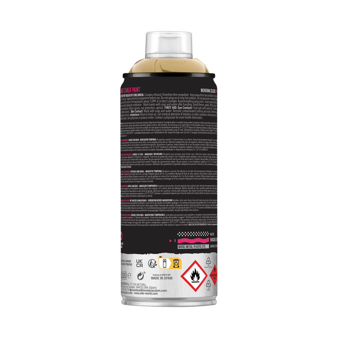 MTN Pro Gold Erasable Chalk Spray Paint  400mL, , scaau_hi-res