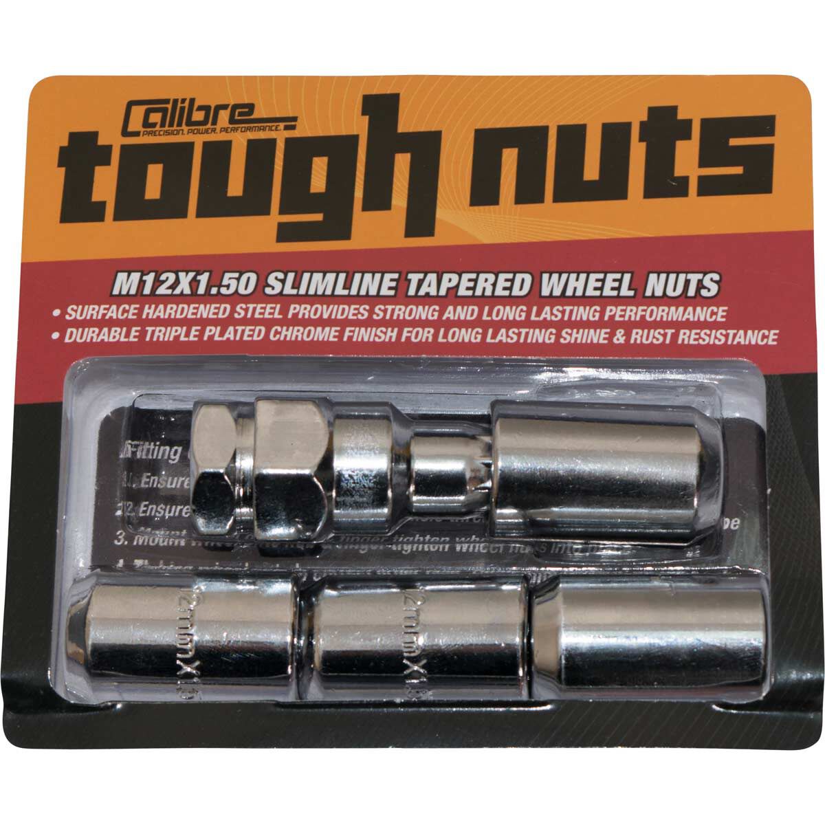 Calibre Lock Nuts SLIMN12150, Slim Tapered, M12x1.50, , scaau_hi-res