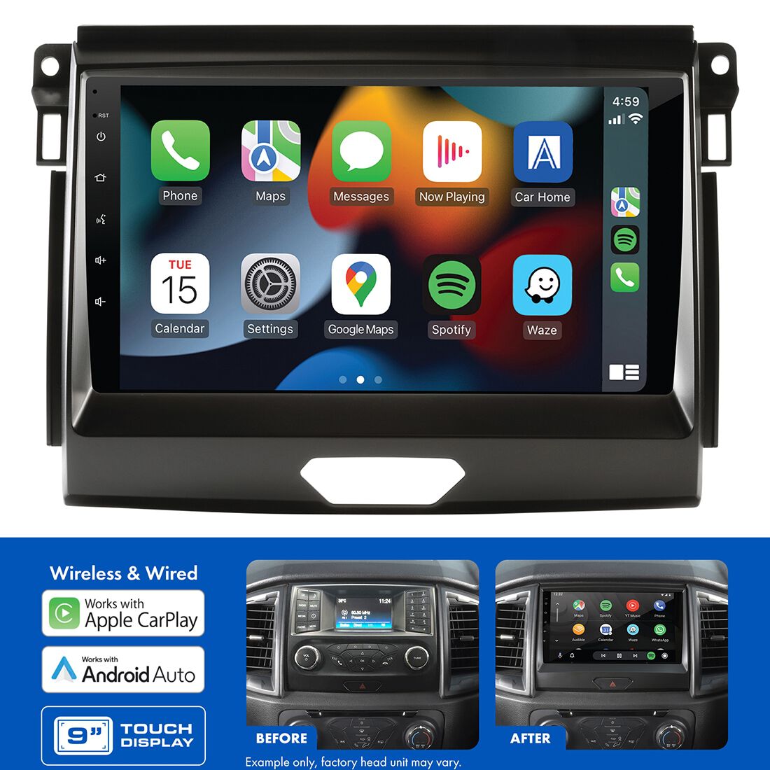 Aerpro 9" Multimedia Receiver to suit Ford Ranger Everest (2015-2018) - AMAFO3, , scaau_hi-res