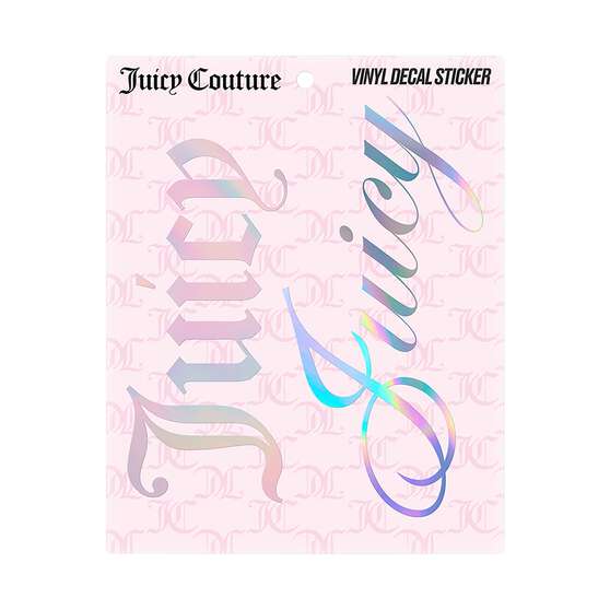 Juicy Couture 2PK Metallic Vinyl Decal Print - Pink/Silver, , scaau_hi-res