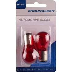 ENDURALIGHT Automotive Globes - Red Stop/ Tail 12V, 21/5W, BAY15D, , scaau_hi-res