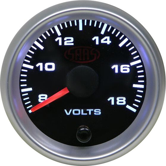 SAAS Volt Gauge Black, 52mm Supercheap Auto