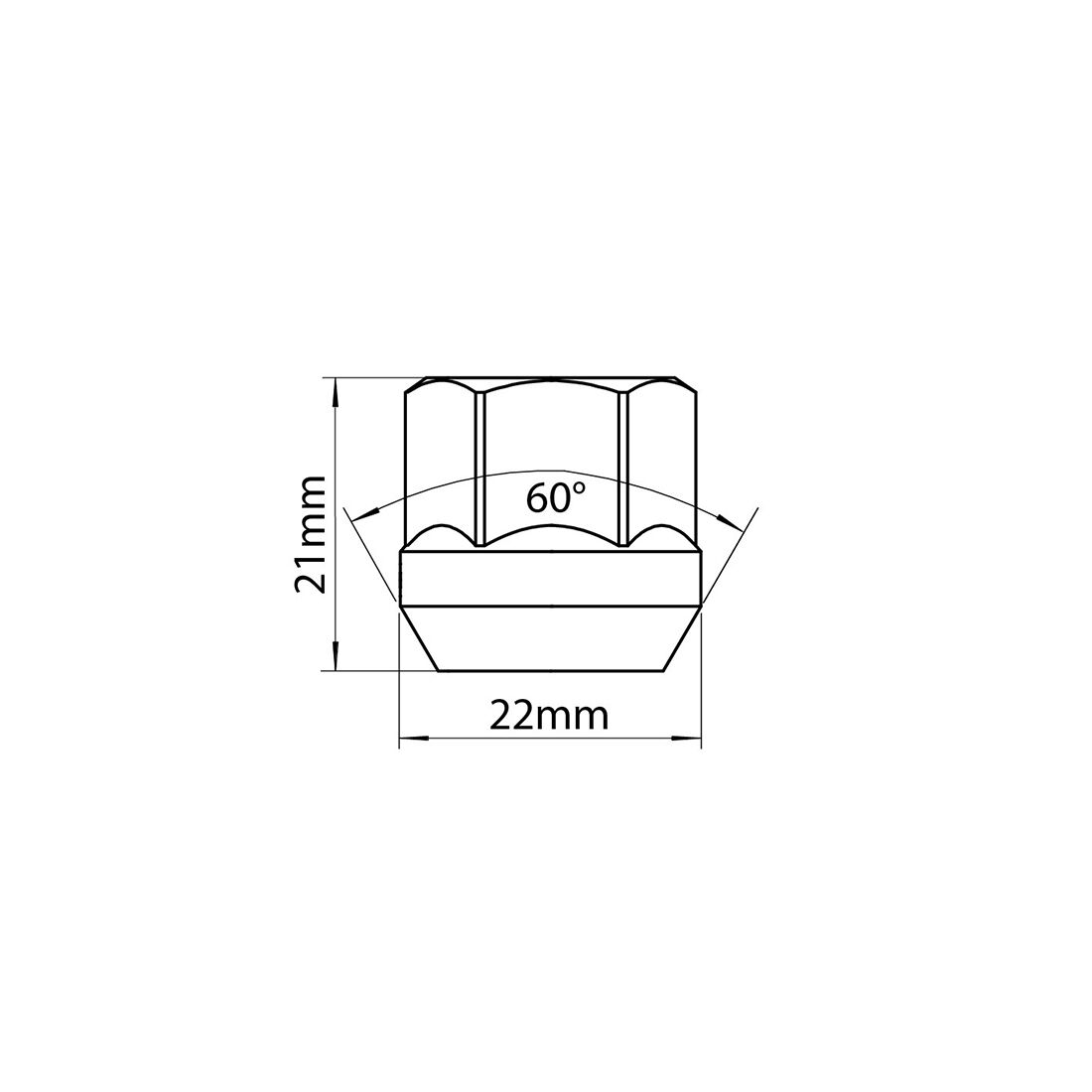 Tridon Wheel Nuts M12x1.5. Tapered Seat. Open Ended Nut. 19mm Hex, , scaau_hi-res