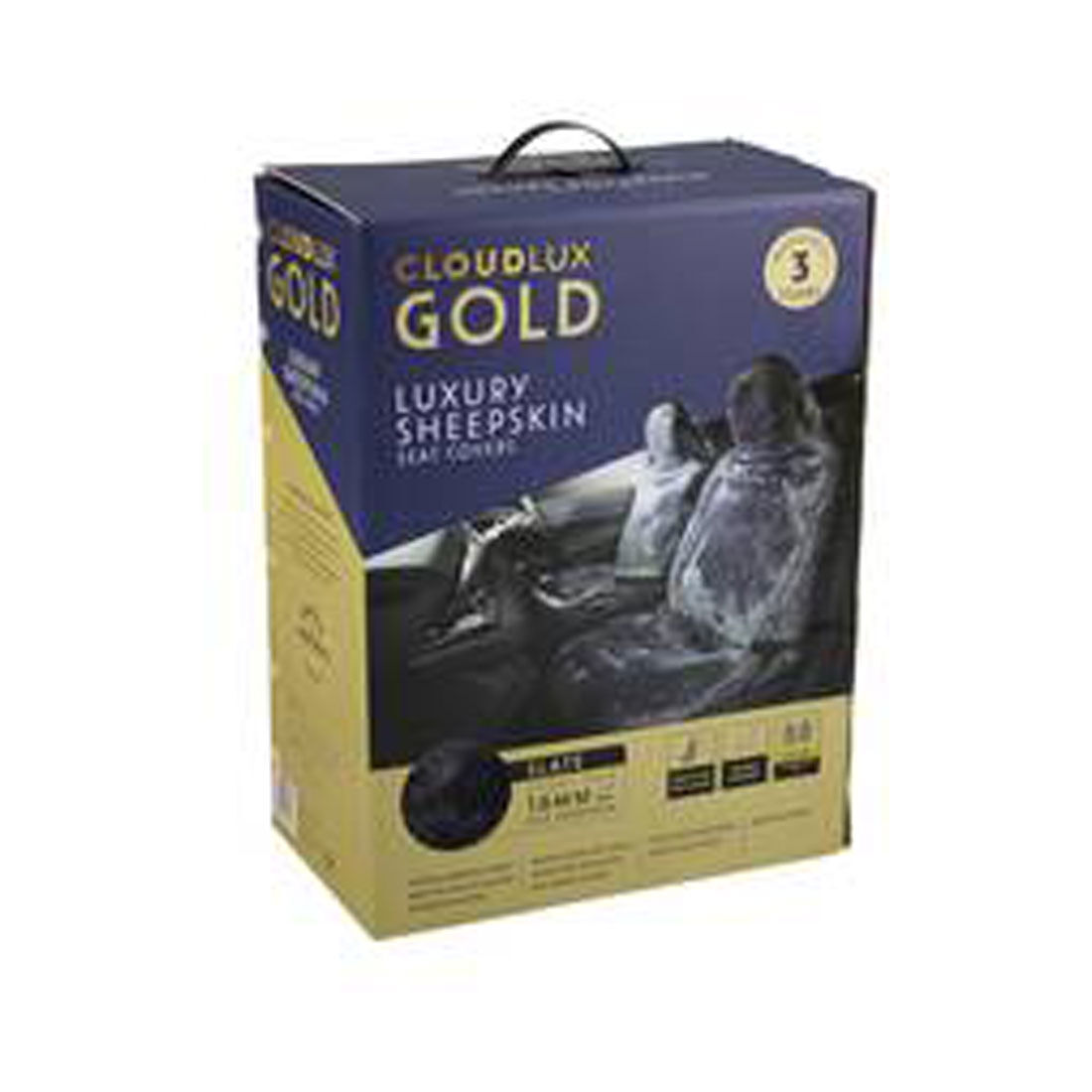 Gold CLOUDLUX Sheepskin Seat Covers - Slate Built-in Headrests Size 60 Front Pair Airbag Compatible, , scaau_hi-res