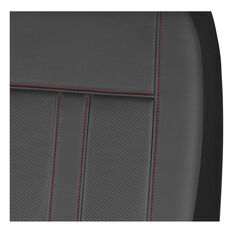 SCA Leather Look Seat Covers Black/Red Adjustable Headrests Airbag Compatible 30SAB, , scaau_hi-res