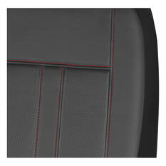 SCA Leather Look Seat Covers Black/Red Adjustable Headrests Airbag Compatible 30SAB, , scaau_hi-res
