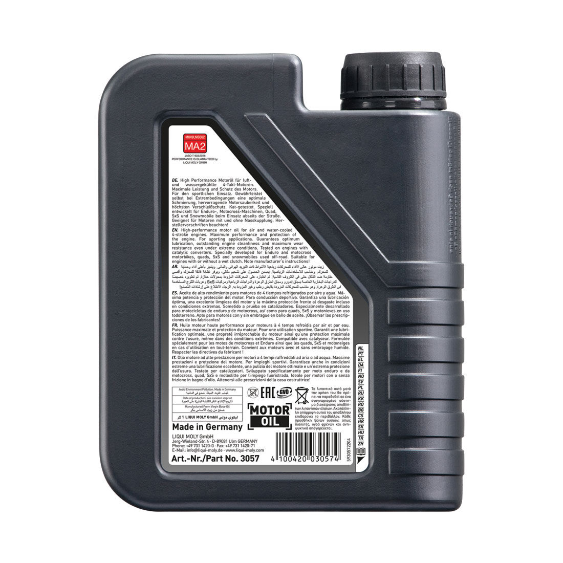 LIQUI MOLY Offroad 4T Motorcycle Oil 15W-50 1 Litre, , scaau_hi-res