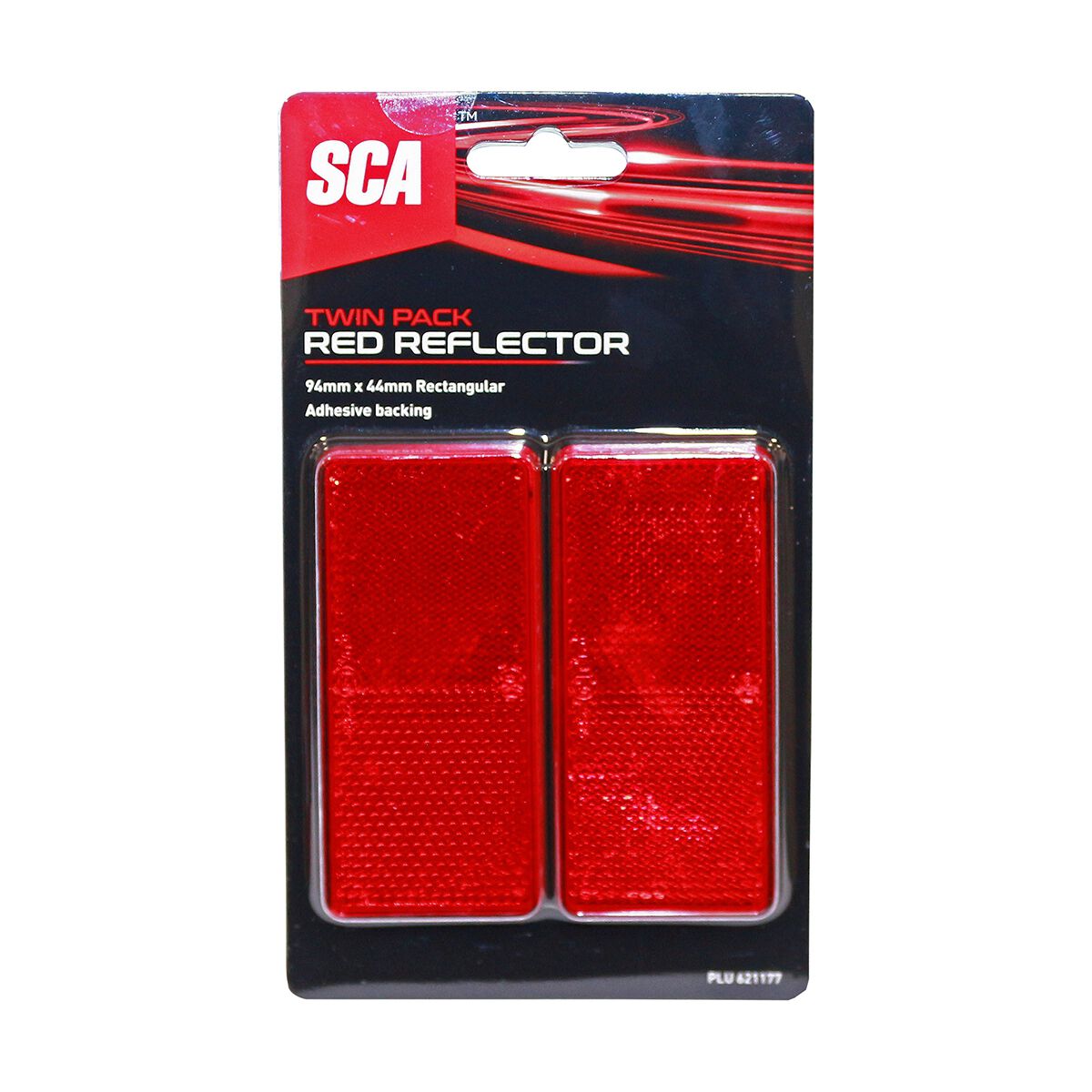 SCA Reflector Twin Pack Rectangular Red 94 x 44mm, , scaau_hi-res