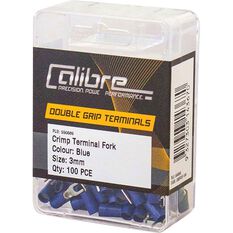 Crimp Terminal Fork Blue 3mm 100Pk, , scaau_hi-res