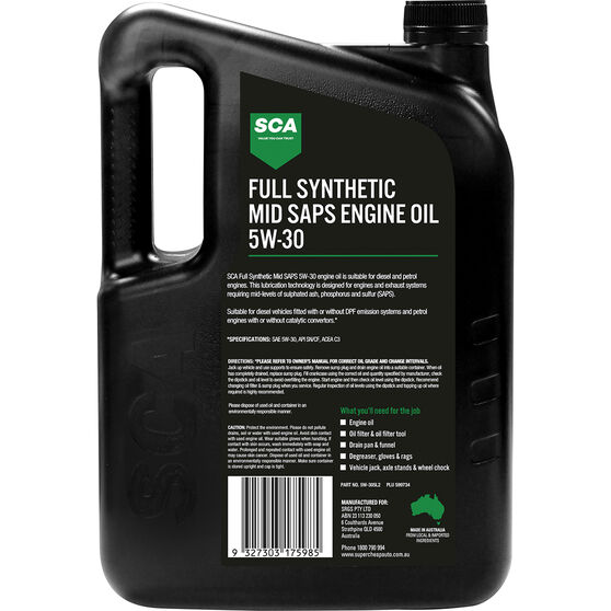 SCA Full Synthetic Engine Oil C3 5W-30 5 Litre, , scaau_hi-res