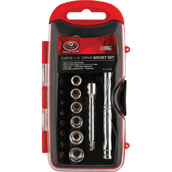 SCA Socket Set 1/4" Drive Metric 23 Piece, , scaau_hi-res