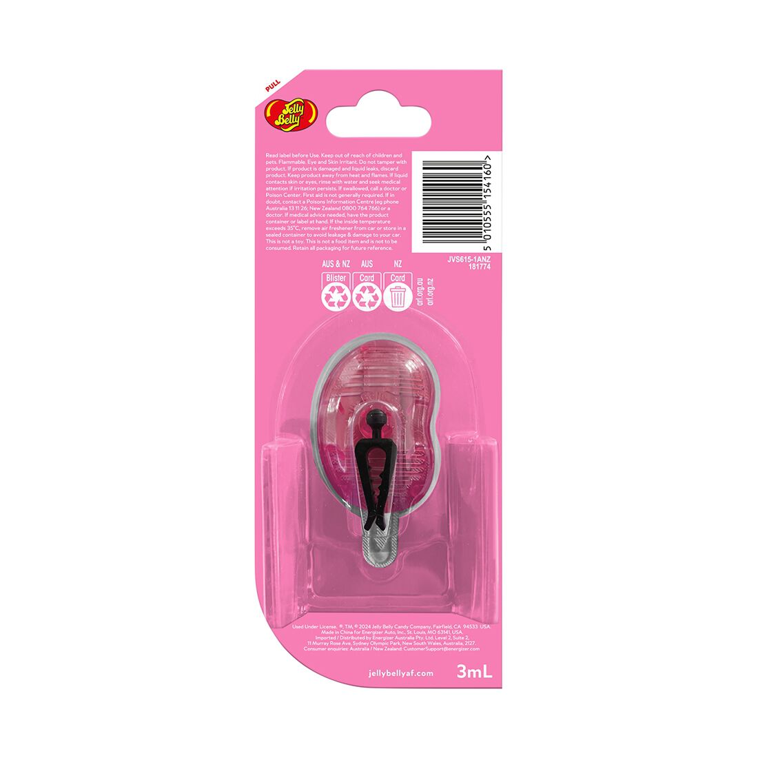 Jelly Belly Vent Air Freshener - Bubblegum 1 Pack, , scaau_hi-res