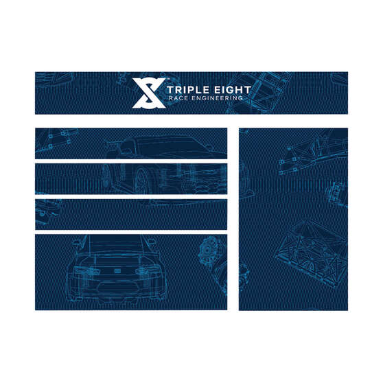 ToolPRO Tool Cabinet Magnet Fascia Set - Triple Eight Race Engineering, Suits 41" Cabinet, , scaau_hi-res